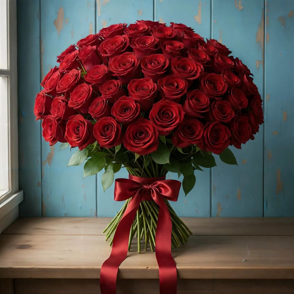 Букет Красные розы Блэк Меджик в Беломечетской