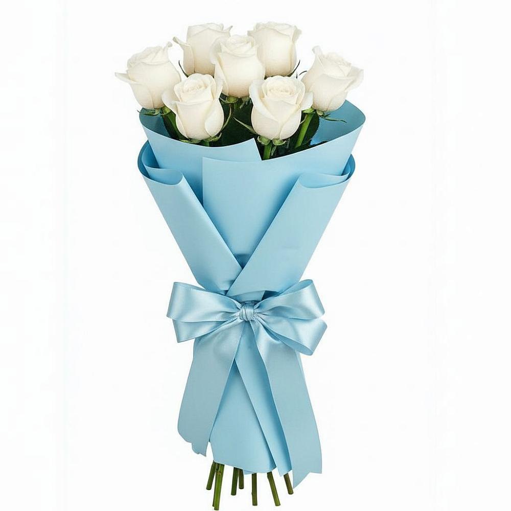 Букет 7 белых роз Проуд в Беломечетской