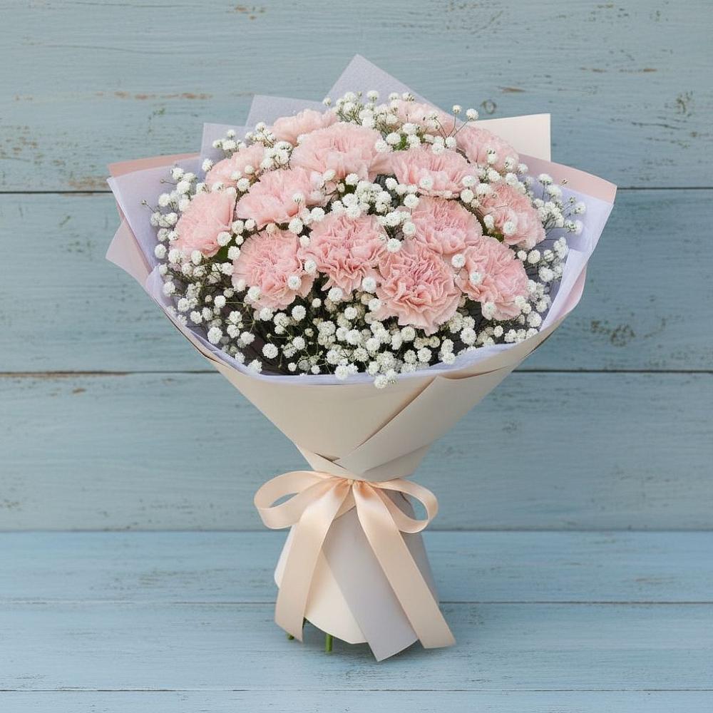 Букет цветов из: Гвоздики в Беломечетской