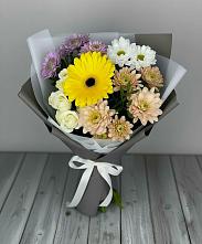 Букет цветов из:  Розы, Герберы и Хризантемы #REPLACE_PRED# Беломечетской
