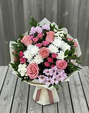 Букет цветов из:  Альстромерии, Гвоздики, Розы и Хризантемы #REPLACE_PRED# Беломечетской