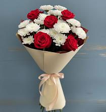 Букет цветов из:  Розы и Хризантемы в Беломечетской