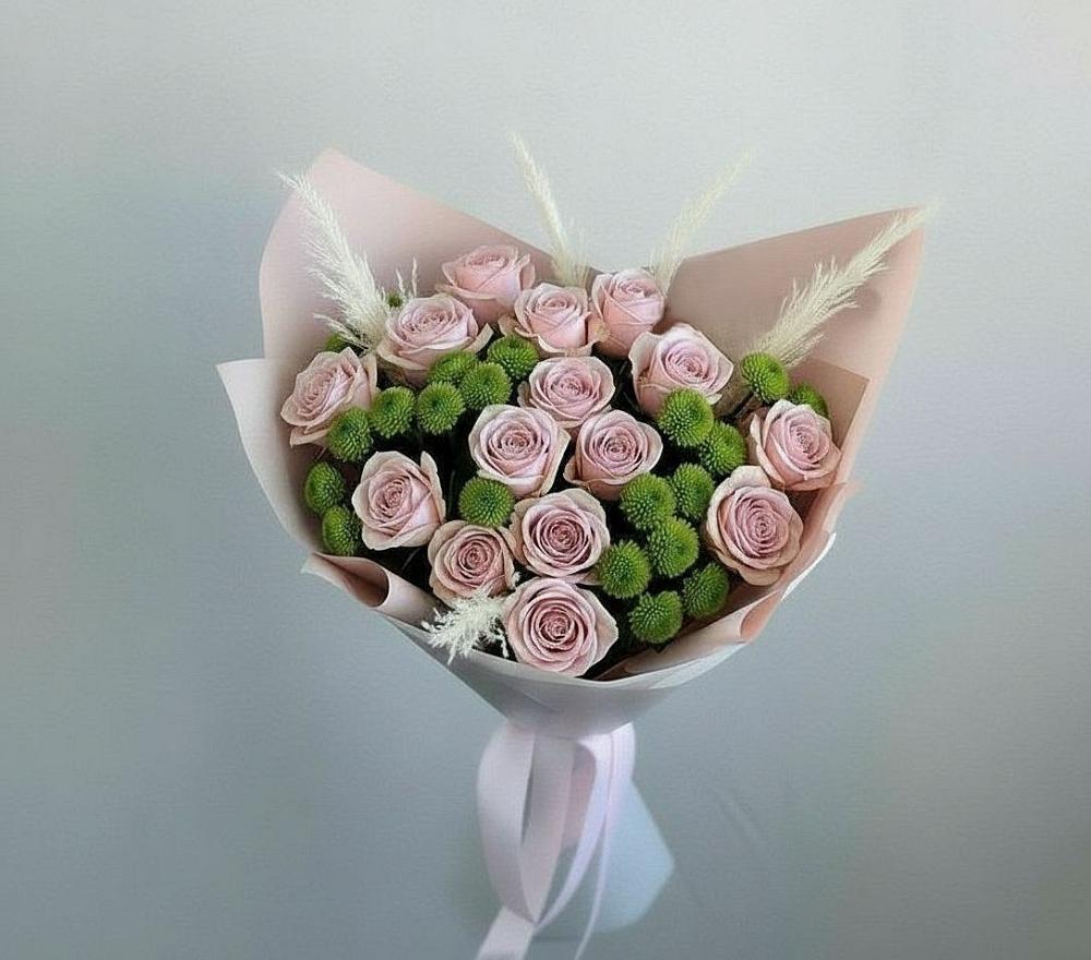 Букет цветов из: Розы и Хризантемы в Беломечетской