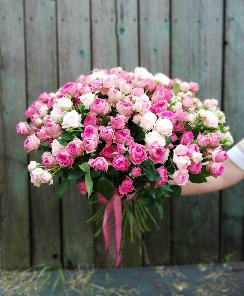 Букет Розовые кустовые розы Натали и Лав Лидия в Беломечетской