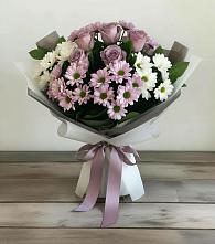 Букет цветов из:  Хризантемы и Розы в Беломечетской