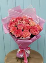 Букет 15 Розовых роз Равель в Беломечетской