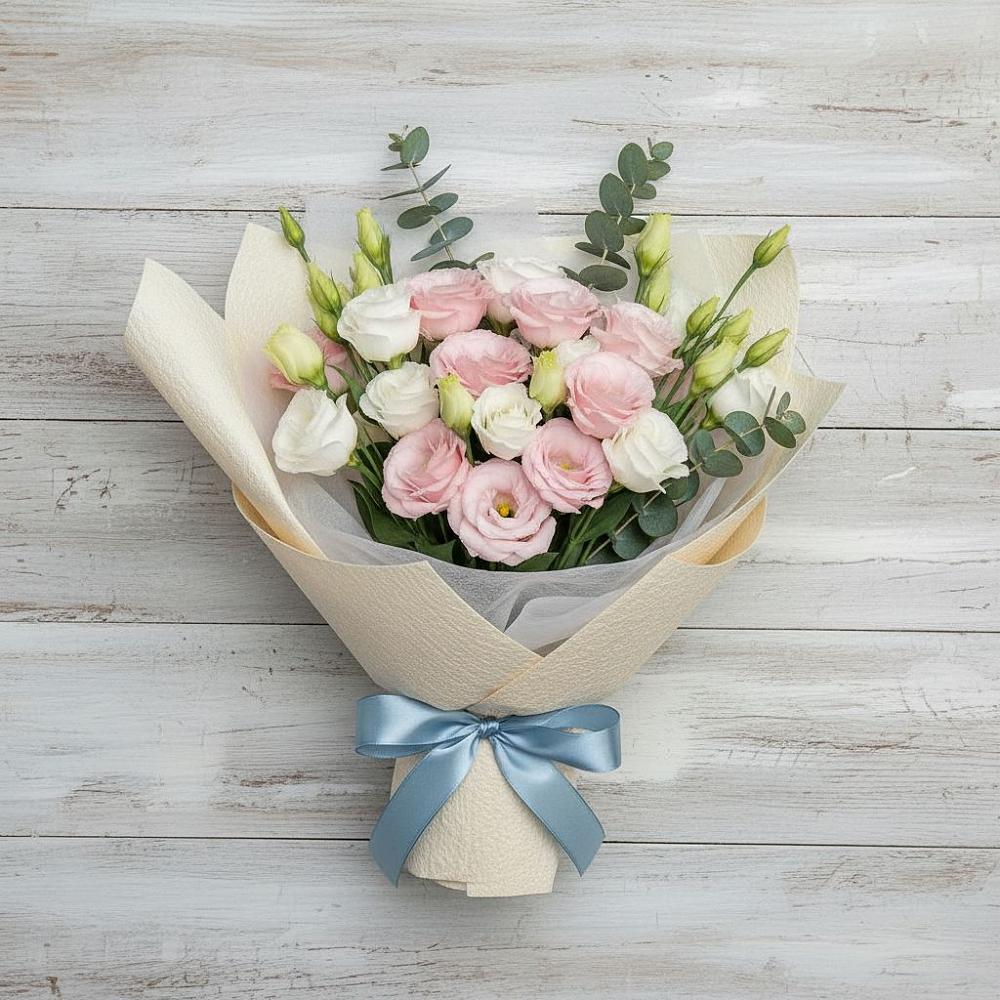 Букет цветов из: Лизиантусы в Беломечетской